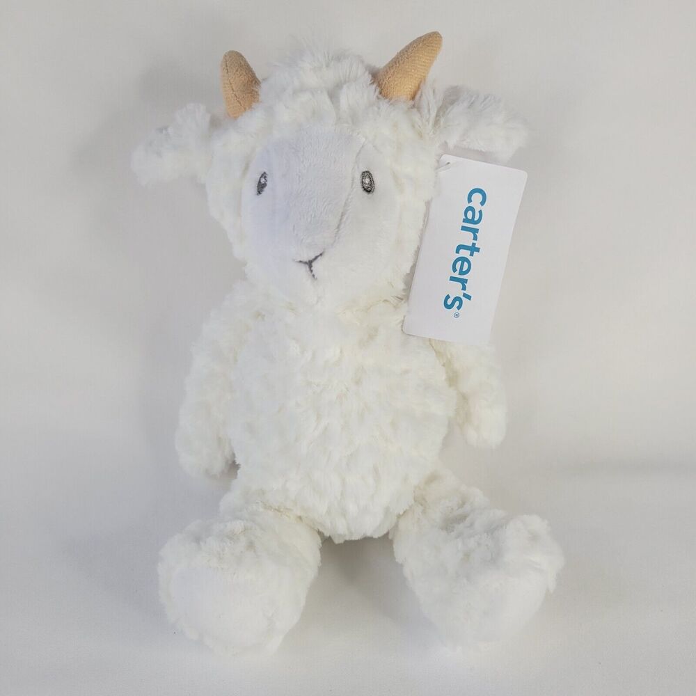 2020 Carters White Billy Goat Plush Baby Toy Stuffed Farm Animal Lovey 67996 NWT